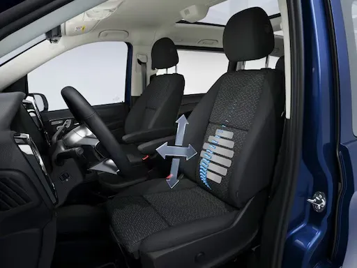 Apoyo lumbar en el asiento del conductor